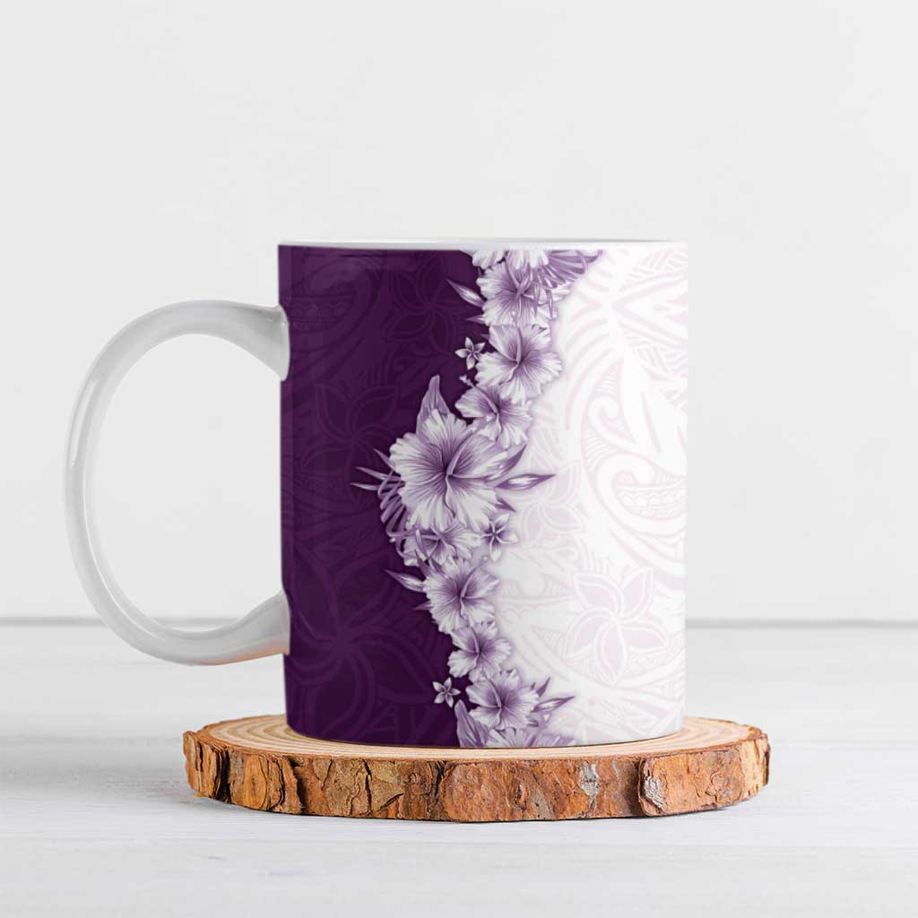 Hawaii Hibiscus Flowers Ceramic Mug Purple Polynesian Pattern LT05 Purple - Polynesian Pride