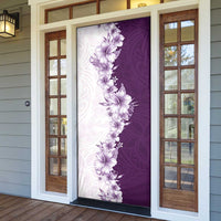 Hawaii Hibiscus Flowers Door Cover Purple Polynesian Pattern LT05 - Polynesian Pride