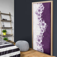 Hawaii Hibiscus Flowers Door Cover Purple Polynesian Pattern LT05 - Polynesian Pride