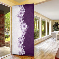 Hawaii Hibiscus Flowers Door Cover Purple Polynesian Pattern LT05 - Polynesian Pride