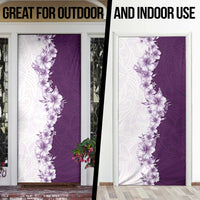 Hawaii Hibiscus Flowers Door Cover Purple Polynesian Pattern LT05 - Polynesian Pride