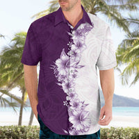 Hawaii Hibiscus Flowers Hawaiian Shirt Purple Polynesian Pattern LT05 - Polynesian Pride