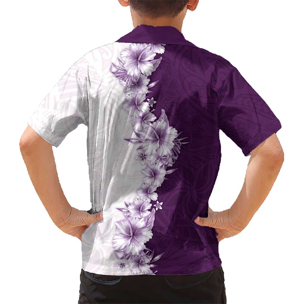 Hawaii Hibiscus Flowers Hawaiian Shirt Purple Polynesian Pattern LT05 - Polynesian Pride