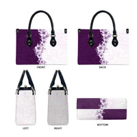 Hawaii Hibiscus Flowers Leather Bag Purple Polynesian Pattern LT05 - Polynesian Pride