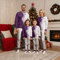 Hawaii Hibiscus Flowers Christmas Pajama Set Purple Polynesian Pattern