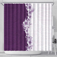 Hawaii Hibiscus Flowers Shower Curtain Purple Polynesian Pattern LT05 - Polynesian Pride
