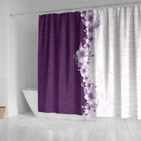 Hawaii Hibiscus Flowers Shower Curtain Purple Polynesian Pattern LT05 - Polynesian Pride