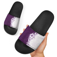 Hawaii Hibiscus Flowers Slide Sandals Purple Polynesian Pattern LT05 - Polynesian Pride