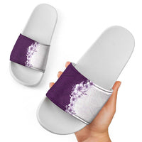 Hawaii Hibiscus Flowers Slide Sandals Purple Polynesian Pattern LT05 - Polynesian Pride
