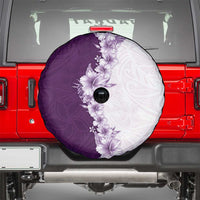 Hawaii Hibiscus Flowers Spare Tire Cover Purple Polynesian Pattern LT05 - Polynesian Pride