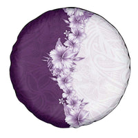 Hawaii Hibiscus Flowers Spare Tire Cover Purple Polynesian Pattern LT05 - Polynesian Pride