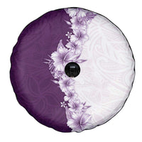 Hawaii Hibiscus Flowers Spare Tire Cover Purple Polynesian Pattern LT05 - Polynesian Pride