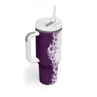 Hawaii Hibiscus Flowers Tumbler With Handle Purple Polynesian Pattern LT05 - Polynesian Pride