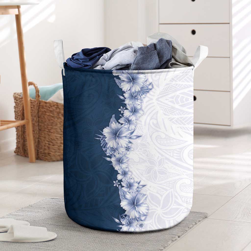 Hawaii Hibiscus Flowers Laundry Basket Blue Polynesian Pattern LT05 Blue - Polynesian Pride