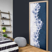 Hawaii Hibiscus Flowers Door Cover Blue Polynesian Pattern LT05 - Polynesian Pride