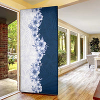Hawaii Hibiscus Flowers Door Cover Blue Polynesian Pattern LT05 - Polynesian Pride