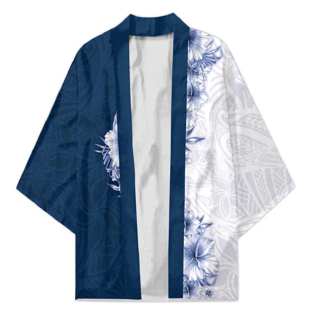 Hawaii Hibiscus Flowers Kimono Blue Polynesian Pattern LT05 Unisex Blue - Polynesian Pride