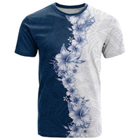 Hawaii Hibiscus Flowers T Shirt Blue Polynesian Pattern LT05 Blue - Polynesian Pride