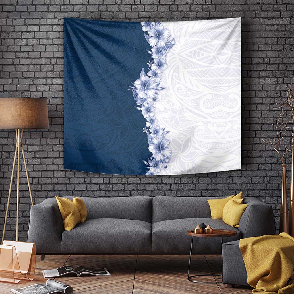 Hawaii Hibiscus Flowers Tapestry Blue Polynesian Pattern LT05 Blue - Polynesian Pride