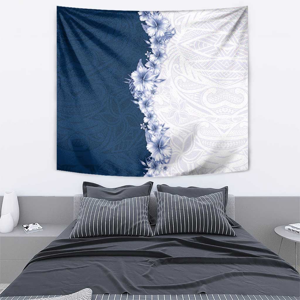 Hawaii Hibiscus Flowers Tapestry Blue Polynesian Pattern LT05 - Polynesian Pride