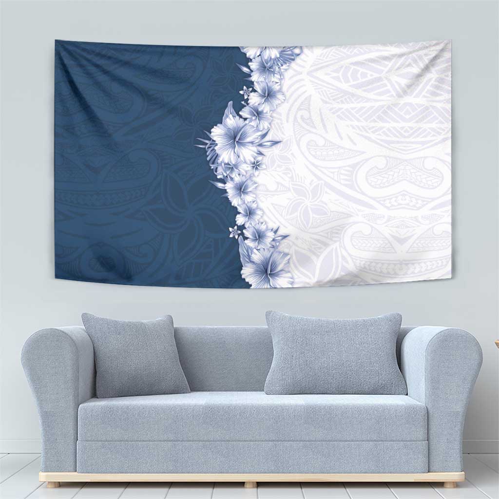 Hawaii Hibiscus Flowers Tapestry Blue Polynesian Pattern LT05 - Polynesian Pride