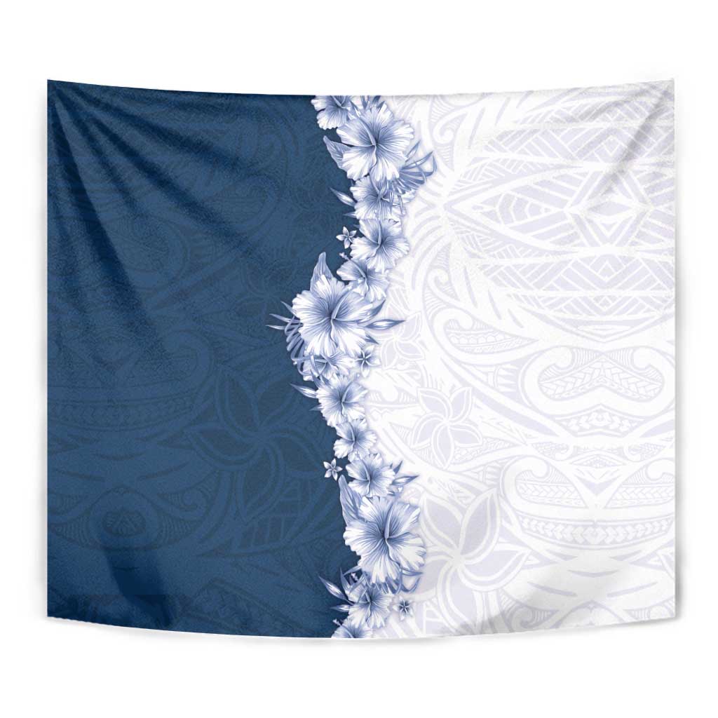 Hawaii Hibiscus Flowers Tapestry Blue Polynesian Pattern LT05 - Polynesian Pride