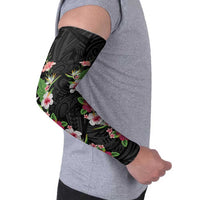 Hawaii Tropical Flowers Arm Sleeves Black Polynesian Tattoo Art LT05 - Polynesian Pride