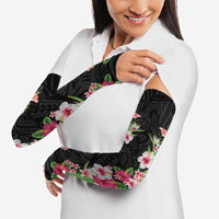 Hawaii Tropical Flowers Arm Sleeves Black Polynesian Tattoo Art LT05 - Polynesian Pride