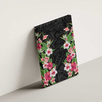Hawaii Tropical Flowers Canvas Wall Art Black Polynesian Tattoo Art LT05 - Polynesian Pride