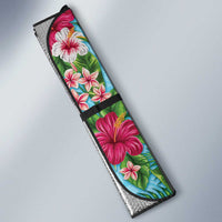 Hawaii Tropical Flowers Auto Sun Shade Sky Blue Polynesian Tattoo Art LT05 - Polynesian Pride