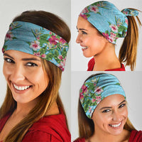 Hawaii Tropical Flowers Neck Gaiter Sky Blue Polynesian Tattoo Art LT05 - Polynesian Pride