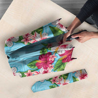 Hawaii Tropical Flowers Umbrella Sky Blue Polynesian Tattoo Art LT05 - Polynesian Pride