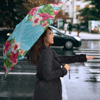 Hawaii Tropical Flowers Umbrella Sky Blue Polynesian Tattoo Art LT05 - Polynesian Pride