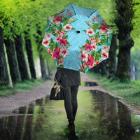 Hawaii Tropical Flowers Umbrella Sky Blue Polynesian Tattoo Art LT05 - Polynesian Pride