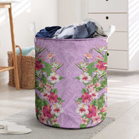 Hawaii Tropical Flowers Laundry Basket Lavender Polynesian Tattoo Art LT05 Lavender - Polynesian Pride