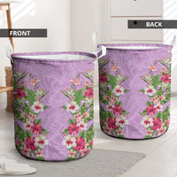 Hawaii Tropical Flowers Laundry Basket Lavender Polynesian Tattoo Art LT05 - Polynesian Pride
