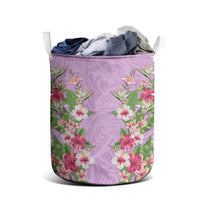 Hawaii Tropical Flowers Laundry Basket Lavender Polynesian Tattoo Art LT05 - Polynesian Pride