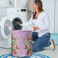 Hawaii Tropical Flowers Laundry Basket Lavender Polynesian Tattoo Art LT05 - Polynesian Pride