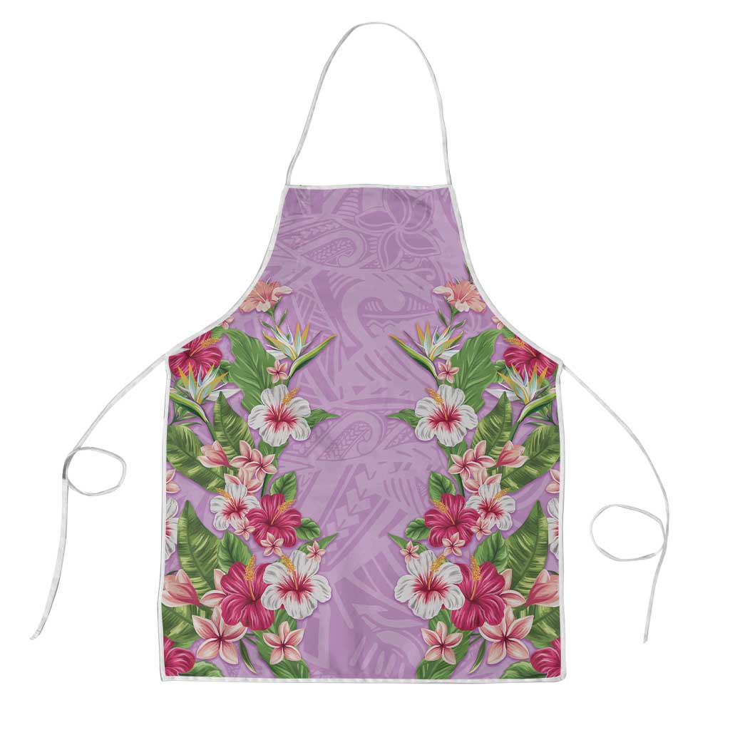Hawaii Tropical Flowers Apron Lavender Polynesian Tattoo Art LT05 Lavender - Polynesian Pride