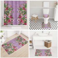 Hawaii Tropical Flowers Bathroom Set Lavender Polynesian Tattoo Art LT05 - Polynesian Pride