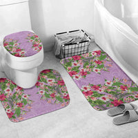 Hawaii Tropical Flowers Bathroom Set Lavender Polynesian Tattoo Art LT05 Mat Set Only (3 pcs) One Size Lavender - Polynesian Pride