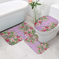 Hawaii Tropical Flowers Bathroom Set Lavender Polynesian Tattoo Art LT05 - Polynesian Pride