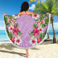 Hawaii Tropical Flowers Beach Blanket Lavender Polynesian Tattoo Art LT05 - Polynesian Pride