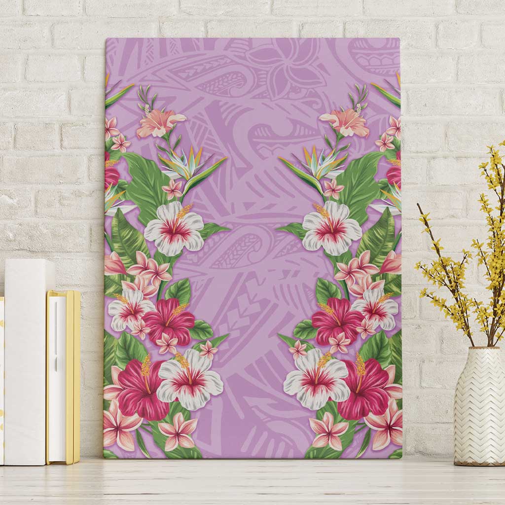 Hawaii Tropical Flowers Canvas Wall Art Lavender Polynesian Tattoo Art LT05 Without Frame Lavender - Polynesian Pride