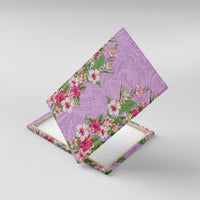 Hawaii Tropical Flowers Canvas Wall Art Lavender Polynesian Tattoo Art LT05 With Frame Lavender - Polynesian Pride