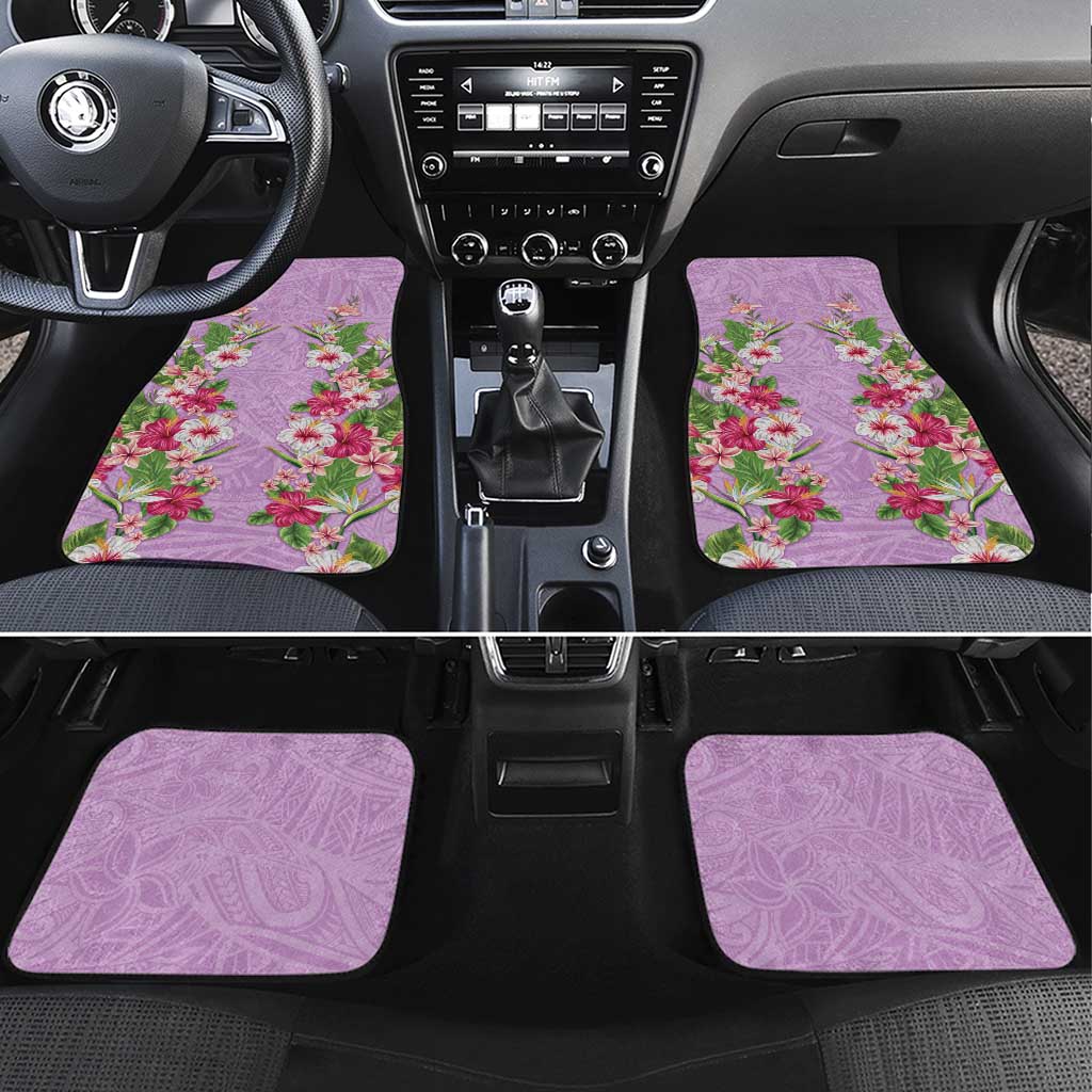 Hawaii Tropical Flowers Car Mats Lavender Polynesian Tattoo Art LT05 Set 4pcs Lavender - Polynesian Pride