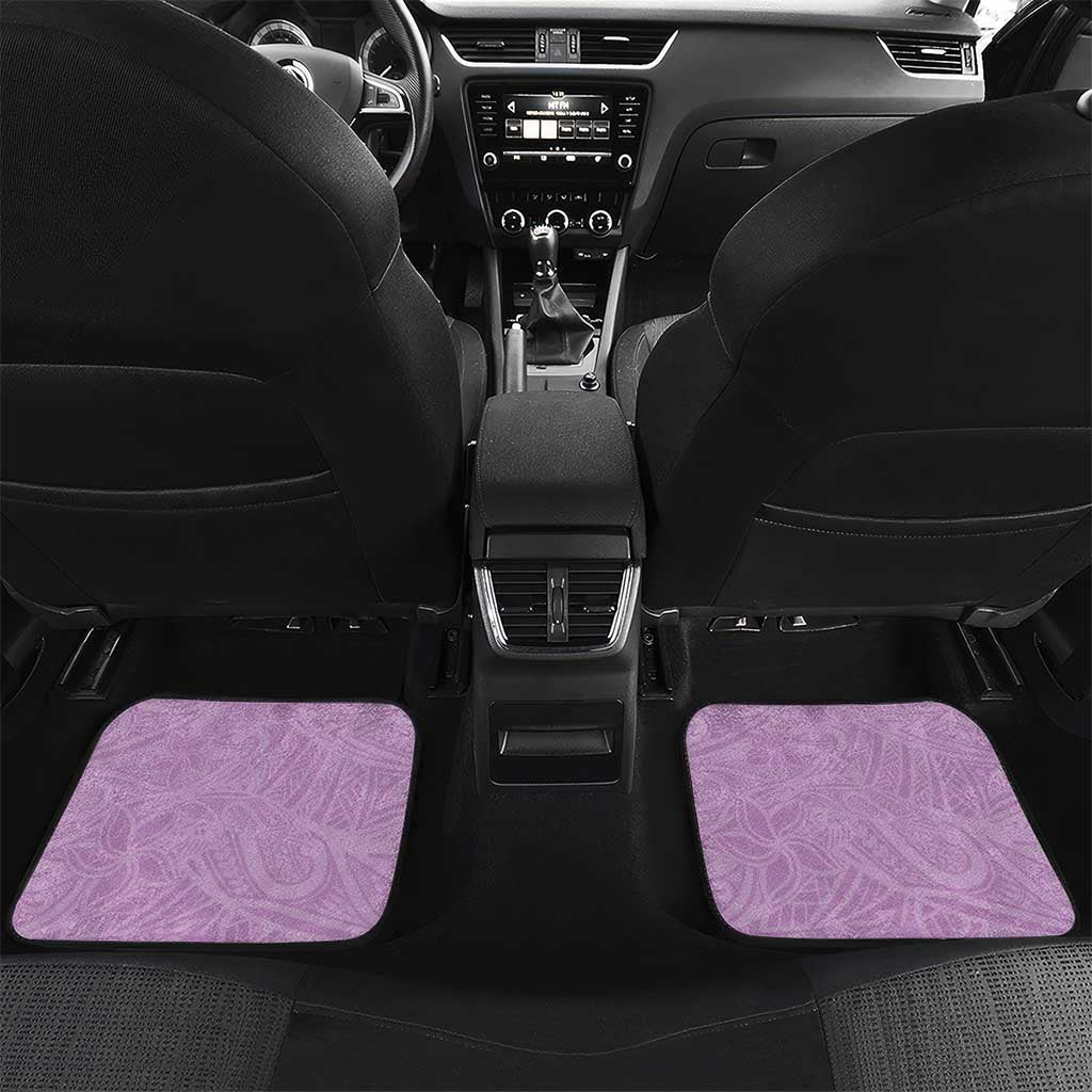 Hawaii Tropical Flowers Car Mats Lavender Polynesian Tattoo Art LT05 Set 2pcs - Back Lavender - Polynesian Pride