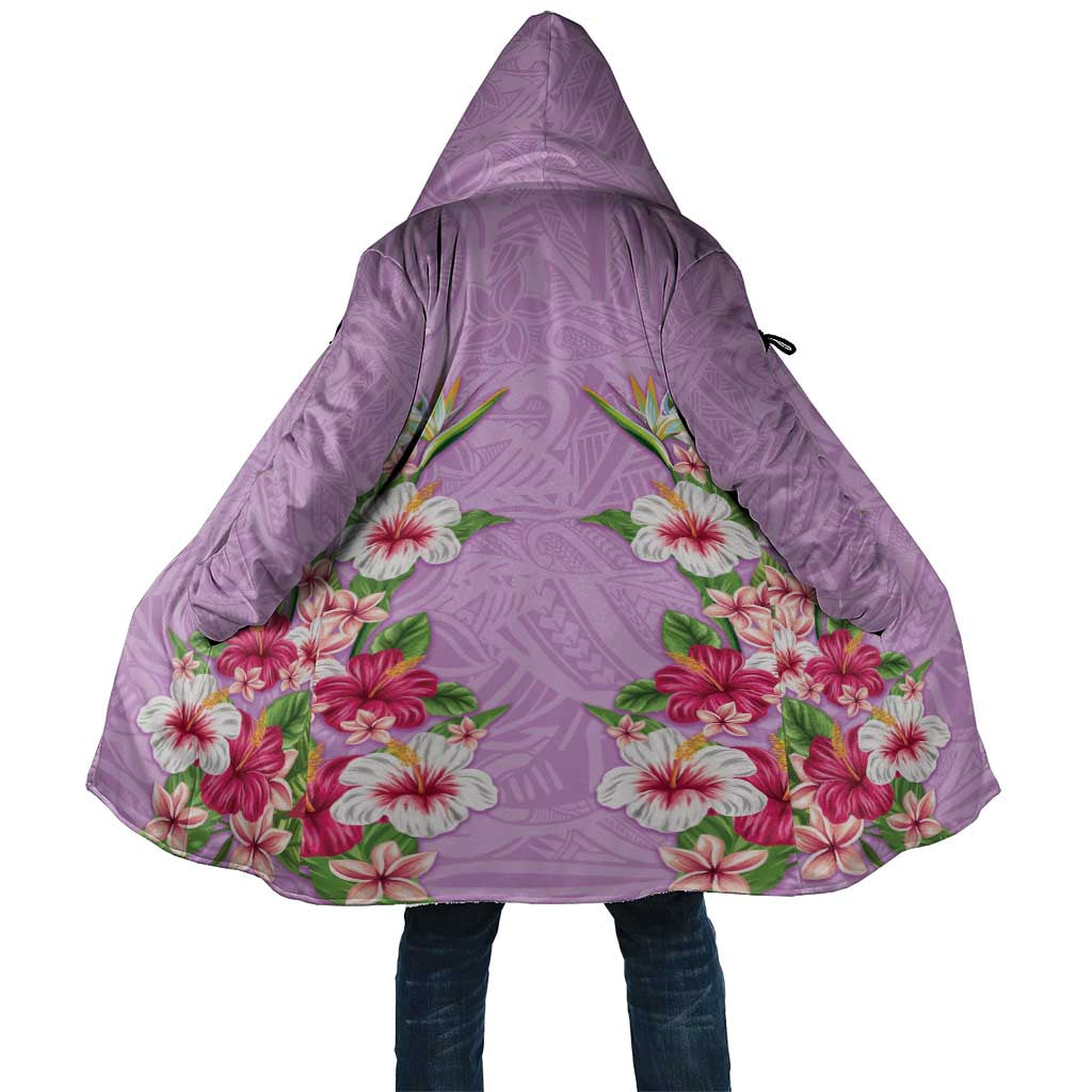 Hawaii Tropical Flowers Cloak Lavender Polynesian Tattoo Art LT05 Unisex Lavender - Polynesian Pride