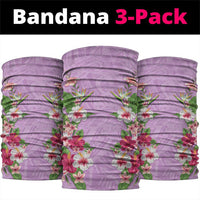 Hawaii Tropical Flowers Neck Gaiter Lavender Polynesian Tattoo Art LT05 package One Size: 25*50cm Lavender - Polynesian Pride
