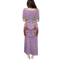 Hawaii Tropical Flowers Puletasi Lavender Polynesian Tattoo Art LT05 - Polynesian Pride